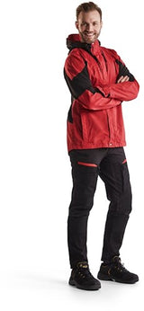 Blåkläder service werkbroek met stretch 14561845 | zwart rood | maat 60 - 7330509651551