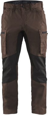 Blåkläder service werkbroek met stretch 14591845 | bruin zwart | maat 44 - 7330509527474