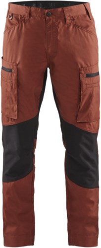 Blåkläder service werkbroek met stretch 14591845 | gebrand rood zwart | maat 50 - 7330509781166
