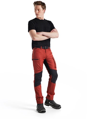 Blåkläder service werkbroek met stretch 14591845 | gebrand rood zwart | maat 54 - 7330509781180