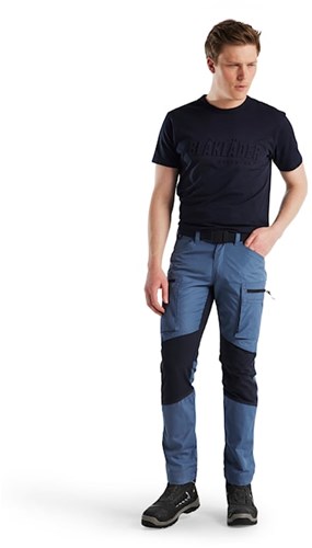 Blåkläder service werkbroek met stretch 14591845 | gevoelloos blauw donkerblauw | maat 52 - 7330509781388