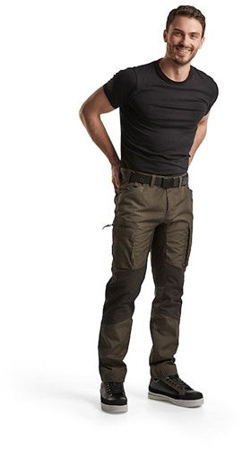Blåkläder service werkbroek met stretch 14591845 | groen zwart | maat 54 - 7330509646007