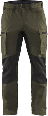 Blåkläder service werkbroek met stretch 14591845 | groen zwart | maat 62 - 7330509646045