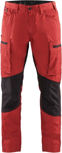 Blåkläder service werkbroek met stretch 14591845 | rood zwart | maat 48 - 7330509498095