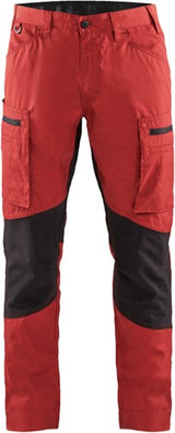 Blåkläder service werkbroek met stretch 14591845 | rood zwart | maat 50 - 7330509498101