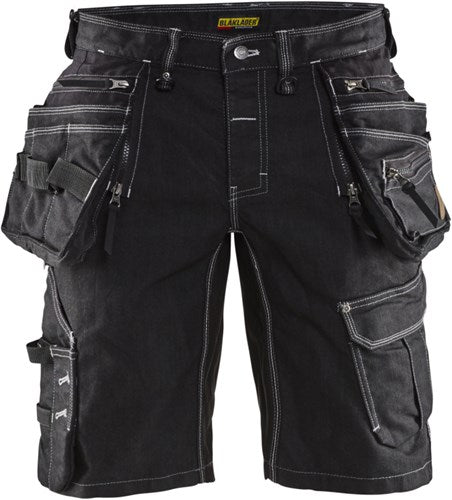 Blåkläder short denim stretch x1900 19921141 | zwart | maat 58 - 7330509534236