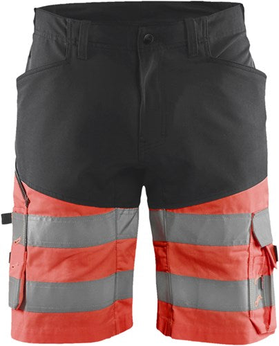 Blåkläder short met stretch high-vis 15411811 | zwart high vis rood | maat 48 - 7330509799505