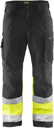 Blåkläder softshell werkbroek high-vis 15622517 | zwart high vis geel | maat 64 - 7330509586273