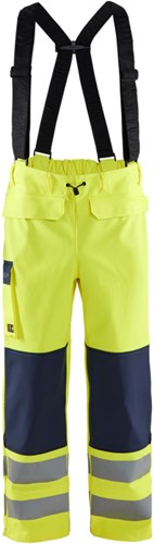 Blåkläder vlamvertragende regenbroek level 2 13132022 | high-vis geel marineblauw | maat s - 7330509783627
