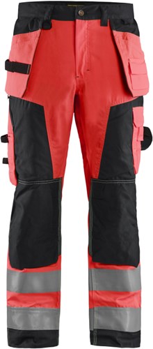 Blåkläder werkbroek high-vis 15681811 | high vis rood zwart | maat 64 - 7330509403082