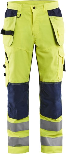 Blåkläder werkbroek high-vis met ventilatie 15651811 | high vis geel marineblauw | maat 64 - 7330509457146