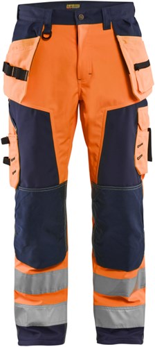 Blåkläder werkbroek softshell high-vis 15672517 | high vis oranje marineblauw | maat 52 - 7330509406076
