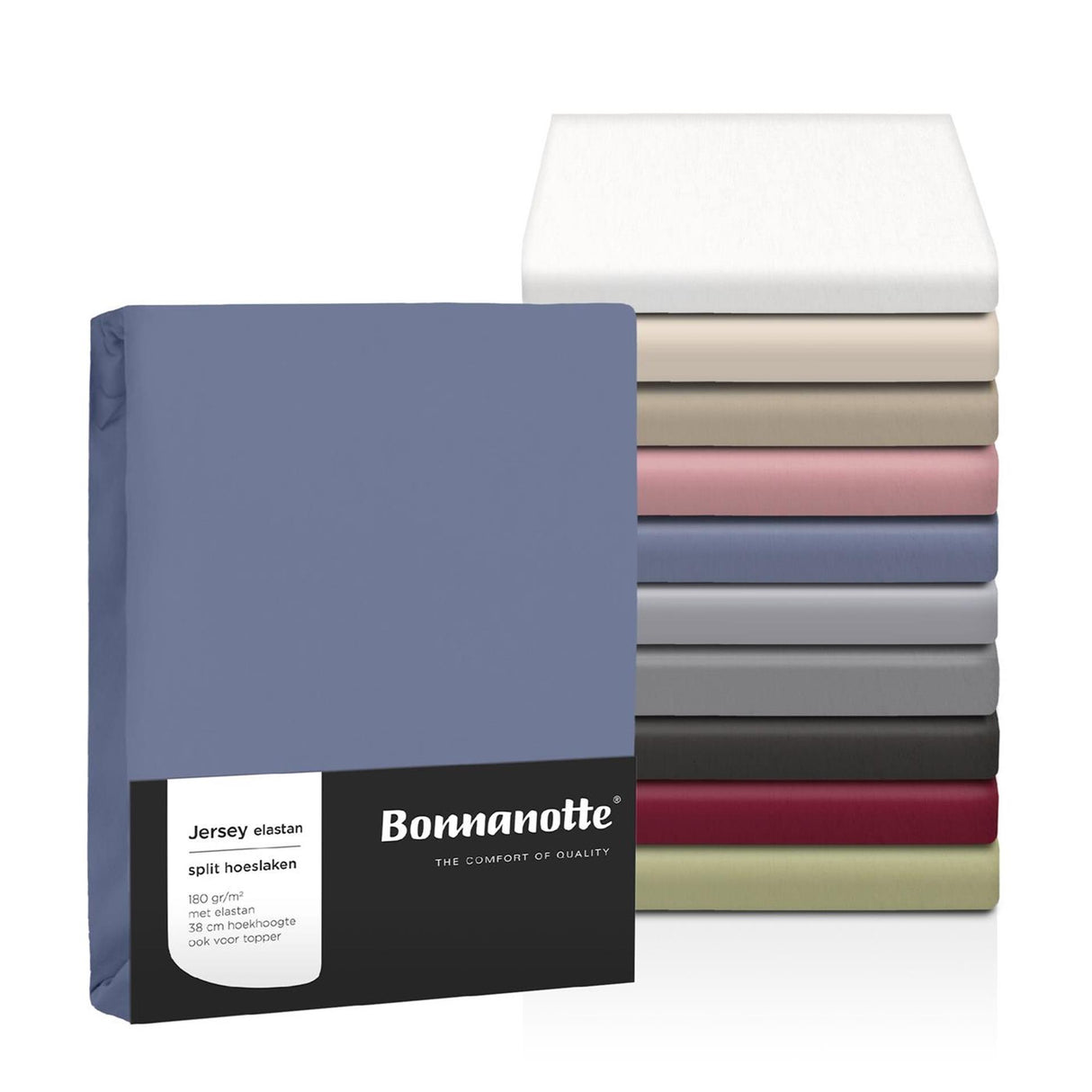 Bonnanotte hoeslaken jersey licht grijs 90x200cm