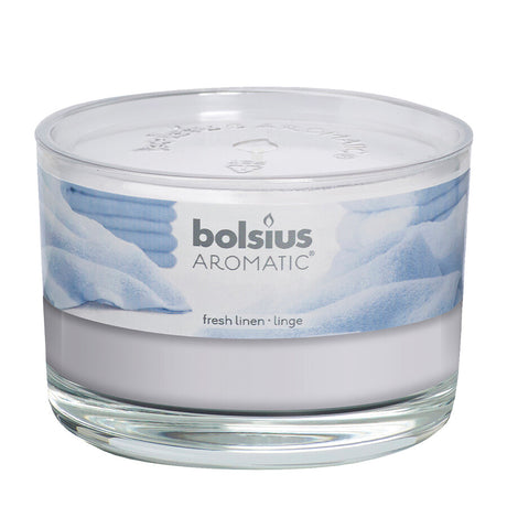 Bolsius geurglas + deksel fresh linen 63 90mm