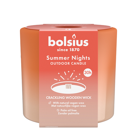 Bolsius outdoor glas summer nights ivoor 62 106mm