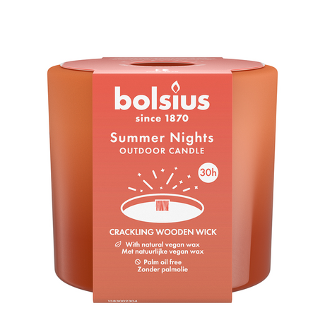 Bolsius outdoor glas summer nights terracotta 62 106mm
