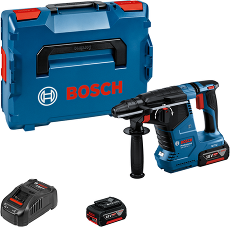 Bosch blauw bosch accu boorhamer gbh 18v-24 c 2x 5.0 ah accu + lader in l-b...