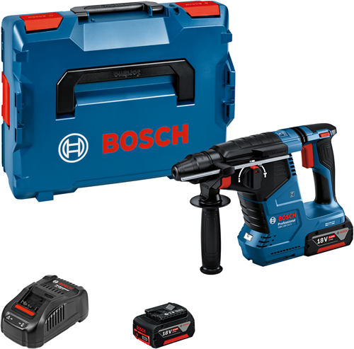 Bosch blauw gbh 18v-24c professional accu boorhamer | sds-plus | 2 x 5,0 ah accu + snellader | in l-boxx 0611923003
