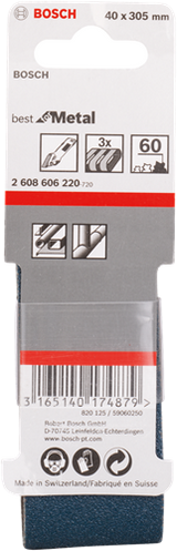 Bosch accessoires 3 banden 40x305 x450, expert for metal , k60 - 2608606220