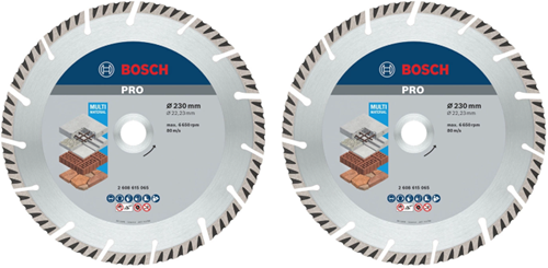 Bosch accessoires 2 stuks diamantdoorslijpschijf standaard for universal 230 mm (duopack) - 061599766y