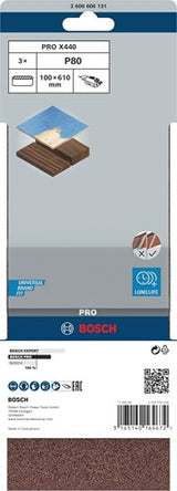 Bosch accessoires 3 banden 100x610 x440, best for wood+paint , k80 - 2608606131