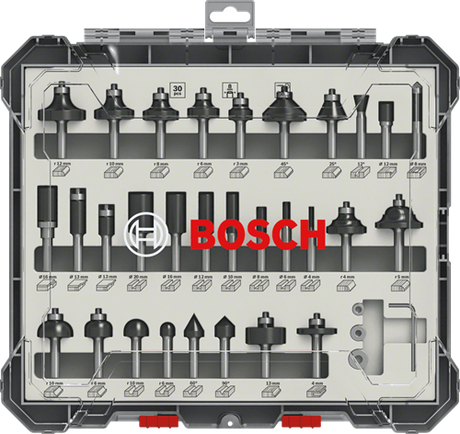 Bosch accessoires 30-delige gemengde freesset - schachtdiameter 6 mm - 2607017474