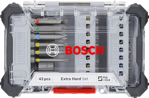 Bosch accessoires bosch professional extra hard schroefbitset, 43-delig - bitset- en dopsleutel