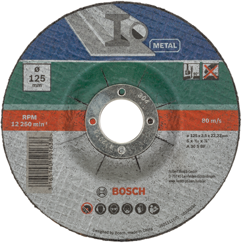 Bosch accessoires bosch slijpschijven set - voor metaal - 125 x 2,5 mm - gebogen - 5 stuks