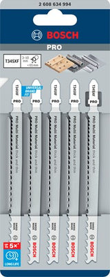 Bosch accessoires 5x progressor voor hout en metaal decoupeerzaagblad t345xf - 2608634994