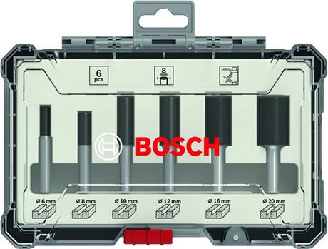Bosch accessoires 6-delige rechte freesset - schachtdiameter 8 mm - 2607017466