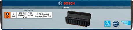 Bosch accessoires bosch professional pro impact krachtdoppenset lang 3 4 9-delig - 2608003042