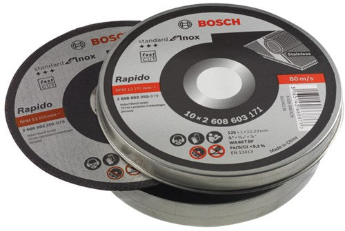 Bosch accessoires bosch doorslijpschijf recht standard for inox - rapido 115mm - 10stuks