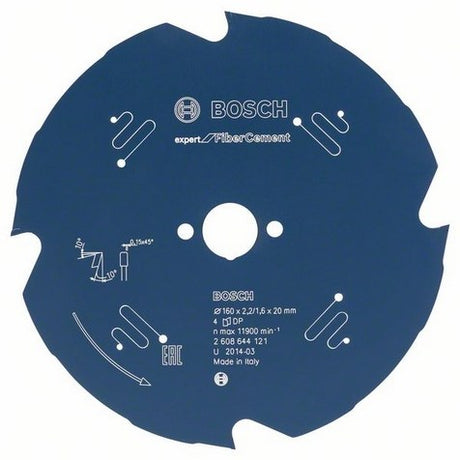 Bosch accessoires cirkelzaagblad expert for fiber cement 160x20x2.2 1.6x4t - 2608644121