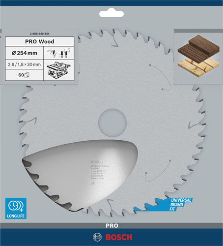 Bosch accessoires bosch pro wood cirkelzaagblad, 254 x 2,8 x 30 mm