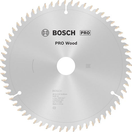 Bosch accessoires bosch pro wood cirkelzaagblad, 216 x 2 x 30 mm