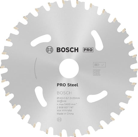 Bosch accessoires cirkelzaagblad | standard for steel | 140 mm | t30 2608837747