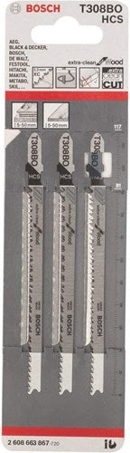 Bosch accessoires decoupeerzaagblad t 308 bo extraclean for wood 3st - 2608663867