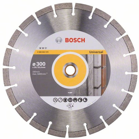 Bosch accessoires diamantdoorslijpschijf expert for universal 300 x 20,00+25,40 x 2,8 x 12 mm 1st | op=op - 2608602570