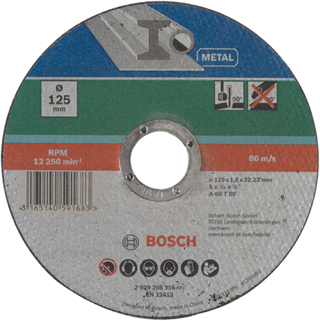 Bosch accessoires doorslijpschijf metaal | 125 x1,6 | recht - 2609256316