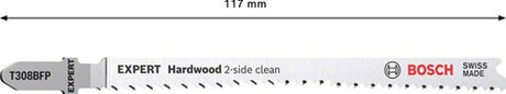 Bosch accessoires expert ‘hardwood 2-side clean’ t 308 bfp decoupeerzaagblad 3-delig - 1 stuk(s) - 2608900547