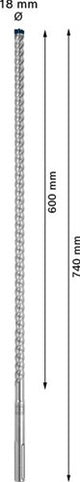 Bosch accessoires expert sds max-8x hamerboor 18 x 600 x 740 mm - 1 stuk(s) - 2608900223