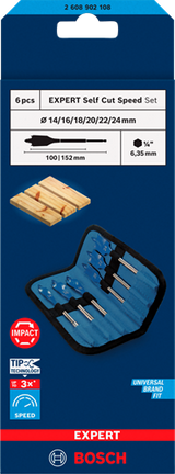 Bosch blauw bosch professional expert speedborenset 6-delig - 2608902108