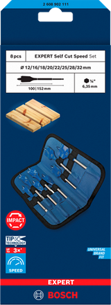 Bosch blauw bosch accessoires expert speedborenset self cut speed | 8-delige | 12, 16, 18, 20, 22, 25, 28, 32 mm - 2608902111