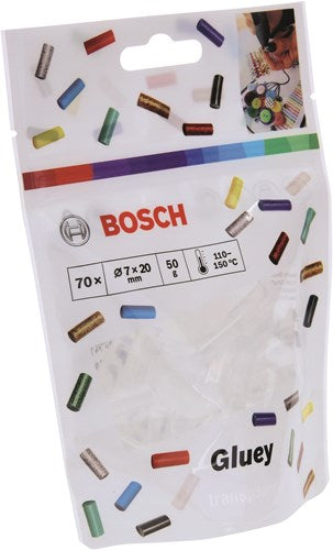 Bosch accessoires bosch gluey-stiften transparant - 7 mm 20 mm - 70 stuks