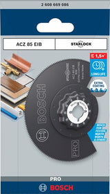 Bosch accessoires bosch pro serie - segmentzaagblad - acz 85 eib - starlock systeem - 85 mm - bi-metalen constructie