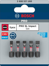 Bosch accessoires bosch pro sleufkopbits sl4,5 sl5,5(x2) sl5,5 sl6,5 25 mm 5-delig ...