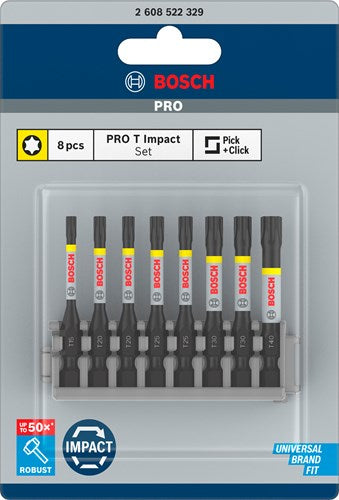 Bosch accessoires impact power bit 50mm, 8x