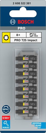 Bosch accessoires impact insert bit 25mm, 8xt25