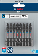 Bosch accessoires impact dubbel bit 65mm, 8xph2