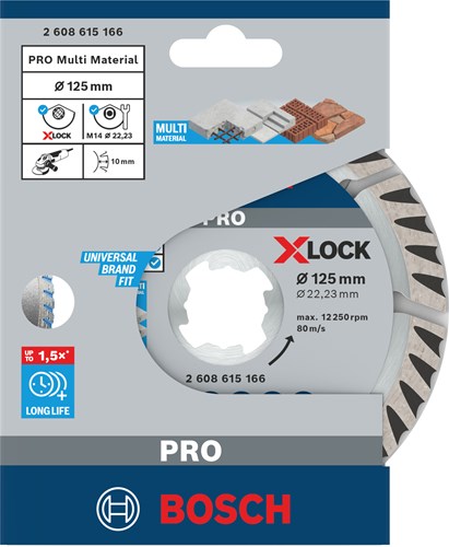 Bosch accessoires x-lock diamantschijf standard for universal 125 x 22,23 x 2,0 x 10 mm - 1 stuk(s) - 2608615166